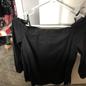 Off the shoulder black cotton top